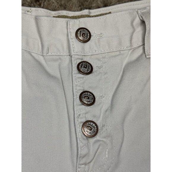 L.E.I. Vintage Cream White Shorts High Rise Exposed Fly Button Y2k 90s Sz 26” - Picture 6 of 12